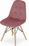 DUMO Stoel Donkerroze - Velvet Bekleding, Beukenhouten Poten, Tijdloos Ontwerp en Ergonomisch Comfort voor Woonkamer, Keuken, Eetkamer, Slaapkamer en Kantoor, Max. 120 kg