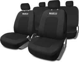Sparco autostoelhoes set - Universele pasvorm - Sportief zwart (set van 3)