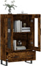 vidaXL - Hoge - kast - 69,5x31x115 - cm - bewerkt - hout - gerookt - eikenkleurig