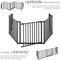 tectake® Haardhek - Veiligheidshek - 5 Elementen - Deur met Veiligheidsslot - Zwart