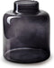 Jodeco Bloemenvaas Willem - transparant smoke glas - 19 x 17 cm - fles vorm vaas