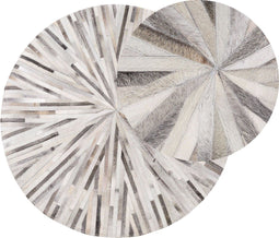 SIMAV - Laagpolig vloerkleed - Grijs - 140 cm - Koeienhuid leer