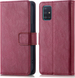 iMoshion Hoesje Geschikt voor Samsung Galaxy A51 Hoesje Met Pasjeshouder - iMoshion Luxe Bookcase - donkerrood