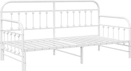 vidaXL - Ligbedframe - met - Uittrekbed - Wit - 90x200 - cm - Staal