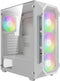 AURA GC2 ELITE WH A PC Behuizing Mid Tower Wit met Gehard Glas en 4x 120mm ARGB Fans