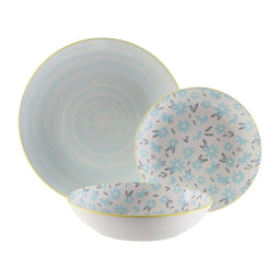 Serviesset Versa BREEZE Blauw Porselein 18 Onderdelen