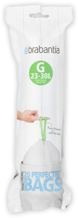 Brabantia Perfect Fit Afvalzak - 23/30 l - Code G - trekbandsluiting - 20 stuks