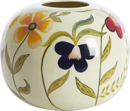 Light&living Vaas deco Ø30x25 cm FJURA crème+bloemen