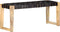 vidaXL - Bankje - 110 - cm - echt - leer - en - massief - mangohout - zwart