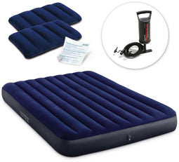 Intex Classic Downy - Luchtbed met 2 kussens en handpomp - 203 x 152 x 25 cm (2 stuks)