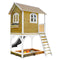 AXI Sarah Speelhuis in Bruin/Wit - Met Verdieping, Zandbak en Grijze Glijbaan - Speelhuisje voor de tuin / buiten - FSC hout - Speeltoestel voor kinderen