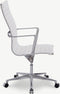 Furnicher Akira bureaustoel - Leren zitting - Chroom frame - In hoogte verstelbaar - Draaibaar - Wit