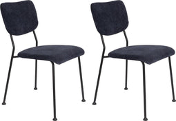 Zuiver Benson Eetkamerstoel - Blauw - Set van 2