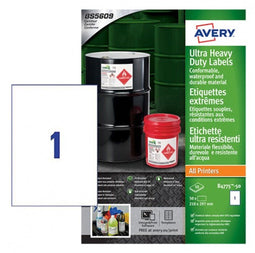 Etiket Avery B4775-50 210x297mm polyethyleen wit 50stuks