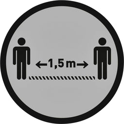 Vloersticker OPUS 2 rond 30cm lichtgrijs/zwart - 10 stuks
