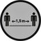 Vloersticker OPUS 2 rond 30cm lichtgrijs/zwart - 10 stuks