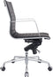 Feel Furniture - Luxe Executive bureaustoel van 100% rundleer - Lage rugleuning - Zwart