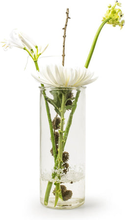 Cilinder 'urban' h25 d10 cm - Transparant/Helder/Doorzichtig glas - Bloemen/Boeket vaas - Decoratie