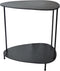 PTMD Kris Bijzettafel met 2 lagen - 56 x 44 x 60 cm - Metaal - Zwart - zwart