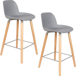 Zuiver Albert Kuip Barkruk 65 cm Lichtgrijs - Set van 2