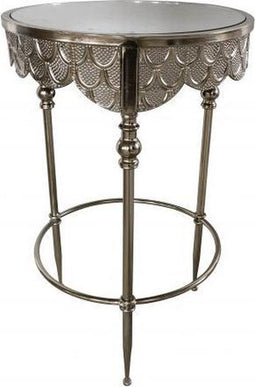 Bijzettafel DKD Home Decor 39 x 39 x 61 cm Spiegel Zilverkleurig Metaal
