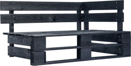 vidaXL - Tuinhoekbank - pallet - hout - zwart