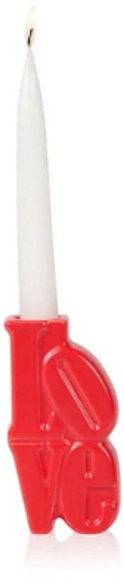 Bitten kandelaar Love rood