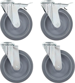 vidaXL - Zwenkwielen - met - boutgaten - 4 - st - 125 - mm