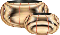 Mica Decorations Schaal Cesena - 58x58x28 cm - plastic - Beige - Set van 2