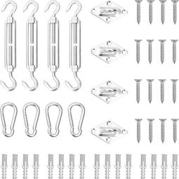 vidaXL - 12-delige - Zonneschermaccessoireset - roestvrij - staal