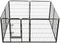 vidaXL - Hondenren - met - 16 - panelen - 60x80 - cm - staal - zwart