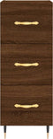 vidaXL - Dressoir - 34,5x34x90 - cm - bewerkt - hout - bruin - eikenkleur