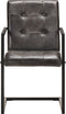 vidaXL - Eetkamerstoelen - 2 - st - echt - leer - verweerd - grijs