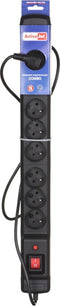 ActiveJet ACJ COMBO 9GN 5M Black Power Strip met snoer.