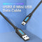 Vention COMBI USB-kabel USB 2.0 3 m USB A Mini-USB B Zwart