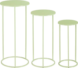 Mica Decorations Bijzettafel Quinty - 32x32x70 cm - Ijzer - Licht Groen - Set van 3