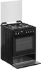 Fitelli FG6001 - Gasfornuis 60cm - Elektrische oven 66L met grillfunctie - Zwart