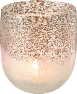 J-Line windlicht Milano - glas - grijs/roze - large