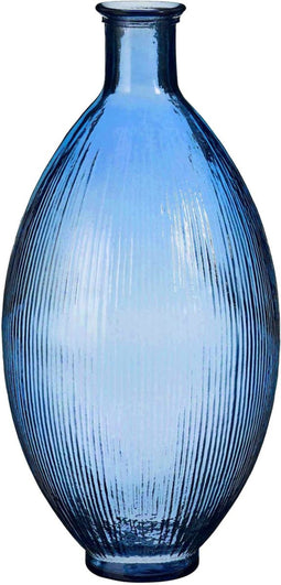 Mica Decorations Vaas Firenza - 29x29x59 cm - Glas - Blauw