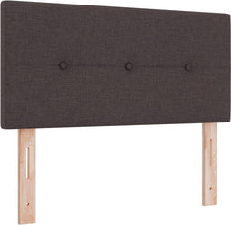 vidaXL - Hoofdbord - met - knoppen, - donkerbruin, - 100 - cm, - stof