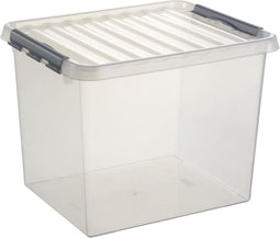 Sunware - Q-line opbergbox 52L transparant metaal - 50 x 40 x 38 cm