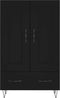 vidaXL - Hoge - kast - 69,5x31x115 - cm - bewerkt - hout - zwart