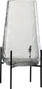 J-Line vaas Op Voet Oneffen - glas - transparant/zwart - large - Ø 18 cm