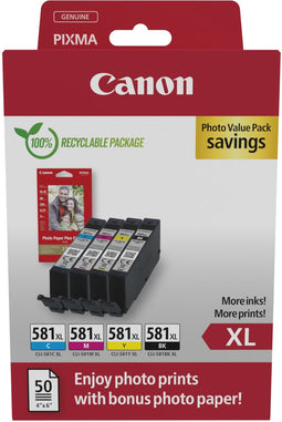 Canon CLI-581XL - Inktcartridges multipack - Hoog rendement zwart/cyaan/magenta/geel (4 stuks)
