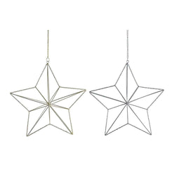 Kerstversiering DKD Home Decor Metaal Ster (2 Stuks) (30 x 11 x 30 cm)