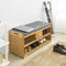 SoBuy FSR75-N - Schoenenbank - Solid Wood met Zitkussen & 3 Manden - Naturel