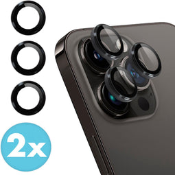 imoshion 2 Pack Camera lens protector| - Screenprotector Geschikt voor - |iPhone 15 Pro, iPhone 15 Pro Max| - |Zwart|