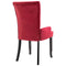vidaXL - Eetkamerstoel - met - armleuningen - fluweel - rood