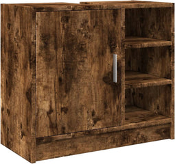 vidaXL - Wastafelkast - 63x29x55 - cm - bewerkt - hout - gerookt - eikenkleurig