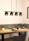 EGLO Filago - Plafondlamp - 4 lichtpunten - 88 cm - Zwart/Bruin